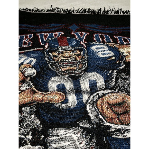 New York Giants Throw Blanket NFL Football 54x48 Vintage Grind It out Series - Picture 3 of 8